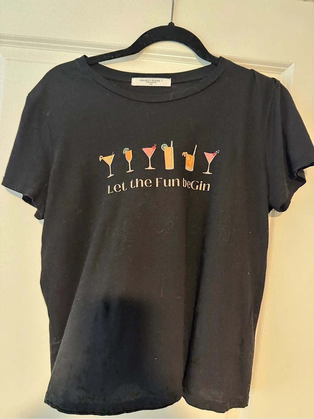 Project Social T Let The Fun Be Gin Baby Tee Black